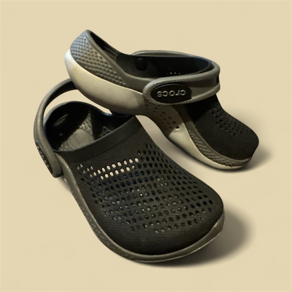 CROCS Two-Tone Black and Gray Clogs